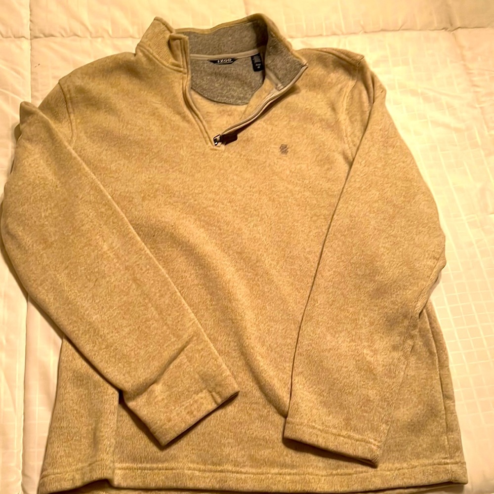IZOD xl cream 1/4 zip fleece top